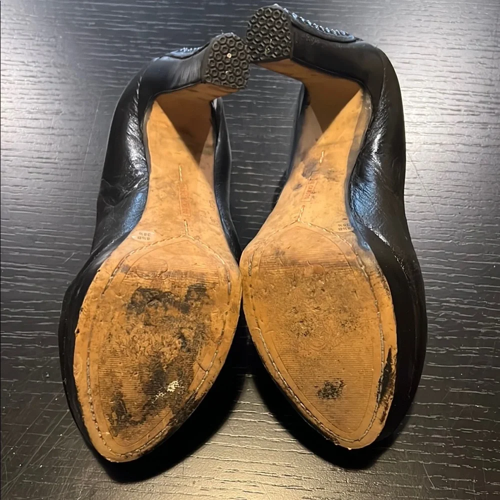 Vince Camuto Studded Chic Black Leather Heels size 8.5